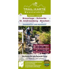 MTB (Mountain-Bike) Trail-Karte Harz 2: Braunlage - Schierke - St. Andreasberg - Brocken 1 : 25 000