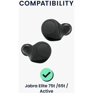 kwmobile 6X Ersatz In Ear Kopfhörer kompatibel mit Jabra Elite 75t /65t / Active - 3 Größen - Polster Ohrstöpsel In-Ear Ohrhörer - Grau