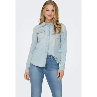 Only ONLALEXA L/S DNM Shirt light Blau 36