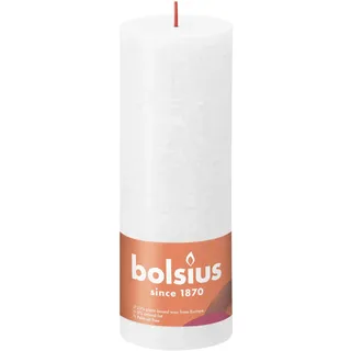 Bolsius Rustiko Shine Stumpenkerze 19 cm weiß