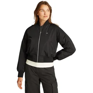 Tommy Hilfiger Tommy Jeans Damen Bomberjacke Essential Wasserabweisend, Schwarz (Black), M