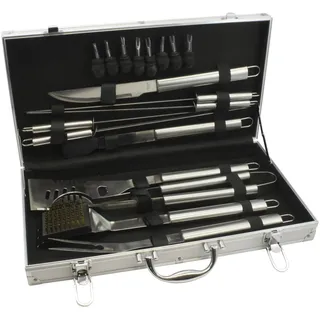 Leopold Vienna Grillkoffer 48 x 26,5 x 7,5 cm Edelstahl silber