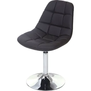 Esszimmerstuhl HWC-A60, Stuhl Drehstuhl, Retro 50er Jahre Design Kunstleder braun, Chromfuß - Braun