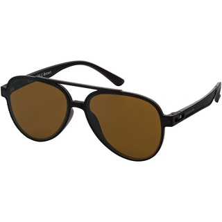 La Optica B.L.M. Sonnenbrille Herren Damen UV400 Retro Pilotenbrille Fliegerbrille - Carbon Optik Braun (Gläser: Braun)