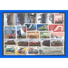 Bild 50 verschiedene Briefmarken Eisenbahnen