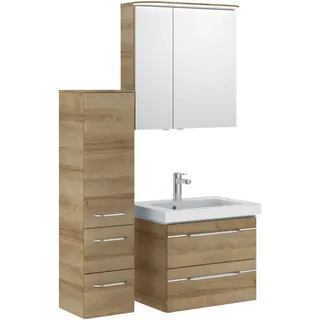 Pelipal Badezimmer , Eichefarben , Holzwerkstoff , 4-teilig , 4 Fächer , 2 Schublade(n),4 Schublade(n) Schubladen , 100 cm , Made in Germany , hängend, Typenvielfalt , Badezimmer, Badmöbelsets & Badmöbelserien, Badmöbel-Sets
