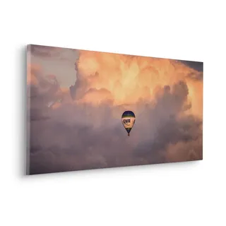 Komar Keilrahmenbild im Echtholzrahmen - Flying Balloon - Größe 40 x 90 cm - Wandbild, Kunstdruck, Wanddekoration, Design, Wohnzimmer, Schlafzimmer