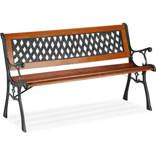 Relaxdays Gartenbank 125 x 73 x 45 cm Braun