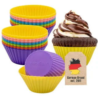 Intirilife Muffin Cupcake Formen (24 Stück) , Kunststoff , 7x3.2x7 cm , antihaftbeschichtet , Backen & Backzubehör, Backformen, Muffinformen