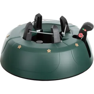 BRANDSSELLER Christbaumständer bis zu 2,5 m Bäume mit Fußhebeltechnik EIN-Seil-Technik und Sicherung - Weihnachtsbaumständer Tannenbaumständer – Grün