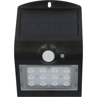 Unitec LED Solar-Wandleuchte schwarz mit Bewegungsmelder 1,5 W 220 lm
