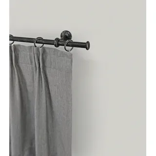 GARESA Gardinenstange »ESPERANCA« schwarz, L:140cm Ø:16mm, Metall, Gardinenstangen, Gardinenstange, rustikale Vorhanggarnitur, verlängerbar, Eisen, Endkappe, mit Ringe,