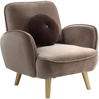 Atlantic Home Collection Armlehnensessel Ben Oriental, Samt Hellbraun, inklusive Dekokissen, Polyester, Taupe