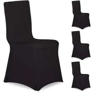 Relaxdays Stuhlhussen 4er Set Schwarz