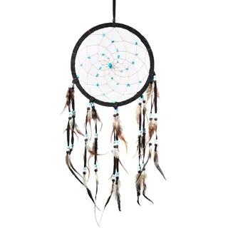 Pink Pineapple Dreamcatcher mit Federn: Handgemachter Traumfänger Veganer Wildleder mit Türkis Steinen - Vielen Farben - Großer Traumfänger Mit 22 cm Durchmesser und 55 cm Lang