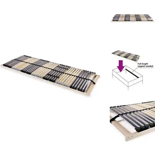 vidaXL Lattenrost mit 42 Latten 7 Zonen 80 x 200 cm - Betten & Bettgestelle - Braun