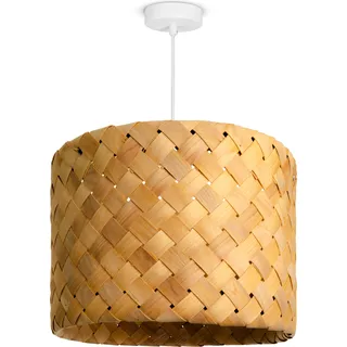 Pendellampe LED Hängeleuchte Wohnzimmer Schlafzimmer Esszimmer Schirm Papier E27 - Weiß