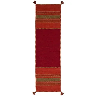 Pergamon Läufer Natur Teppich Kelim Navarro , Rot , Textil , 90x160 cm , Teppiche & Böden, Teppiche, Teppichläufer