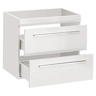 Design Badezimmer Möbel Bad 5 tlg. Set Garnitur Schrank Waschbecken Beleuchtung - Weiß