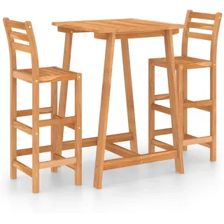vidaXL 3-tlg. Gartenbar-Set Massivholz Akazie - Braun