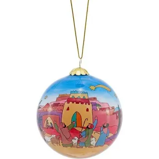 Christbaumkugel mit Innenglasbemalung 2023 »Nacht zu Betlehem«