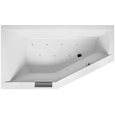 RIHO Geta Badewanne, asymmetrisch, Version rechts, mit Air-System, 1-Sitzer, weiß, B02, Ausführung: 160x90x52cm, Nutzinhalt: 220 Liter