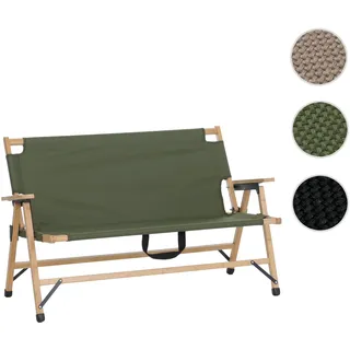 Bambus Campingbank HWC-Q40, Outdoorbank Picknickbank Gartenbank, klappbar Tragegriff Stoff/Textil 11