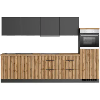 kochstation Küchenzeile KS-Lagos2 300 cm grau