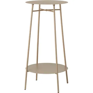 Beistelltisch aus Eisen, 2 Ebenen, Taupe, Ø35 x 60 cm