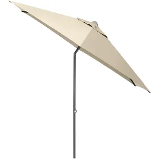 Kettler Sonnenschirm , Anthrazit, Naturfarben , Textil , 360° drehbar, höhenverstellbar, lichtecht, Knickgelenk, regenabweisend, rostfrei, stabile Strebegelenke, U-Profil-Streben, UV-beständig, wetterfest, mit Belüftung, geeignet für Balkon , Sonnenschutz, Sonnenschirme