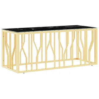 vidaXL Couchtisch Golden 110x45x45 cm Edelstahl und Glas - Gold