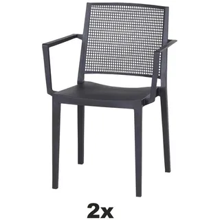 Siena Garden Stapelstuhl , Anthrazit , Kunststoff , 46x80x56 cm , stapelbar, gastro- und objekttauglich, wetterbeständig, UV-beständig , Gartenmöbel, Balkonmöbel, Balkonstühle