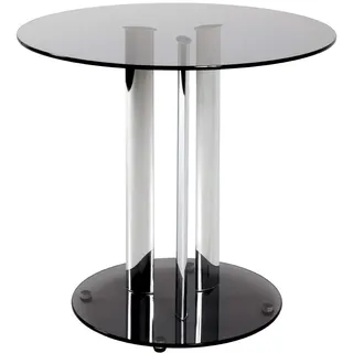 Haku-Möbel HAKU Möbel Beistelltisch rund Glas grau, 59,0 x 59,0 x 57,0 cm, 1 St.