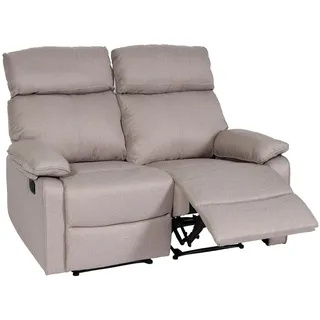 Mendler 2er Kinosessel Relaxsessel Fernsehsessel Stoff/Textil 134 x 105 x 0 cm Braun/Grau mit Liegefunktion