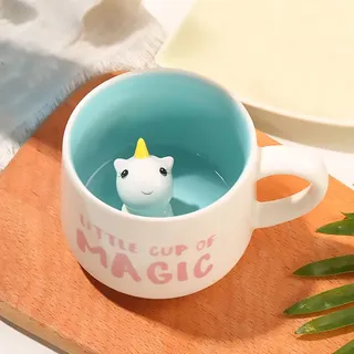 3D Einhorn Tasse aus Keramik, Einhörner Kaffeetassen Geschenke für Mädchen