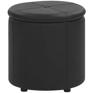 Beliani Pouf Maryland 38/38/40 cm , Schwarz , Kunststoff , Rund , 38x40x38 cm , Wohnzimmer, Sessel, Hocker & Hockerbänke, Poufs