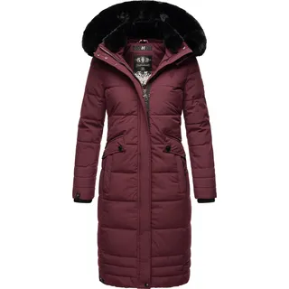 Navahoo Damen Winterjacke Langer Parka Warm Stepp Mantel Kapuze Fahmiyaa Wine Gr. 34 - XS - bordeaux