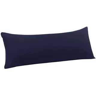 PiccoCasa Kissenbezug langes Kissen Kopfkissenbezug lang mit Hotelverschluss aus Mikrofaser Serie 1800 für Körperkissen Schlafkissen Marineblau 50x150cm