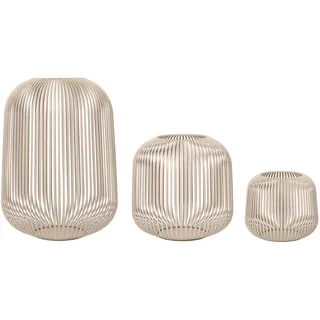 blomus Laterne Lito 3er Set | Farbe Nomad | Größe S | M und L | Aus pulverbeschichtetem Stahl; Für stimmungsvolles Kerzenlicht
