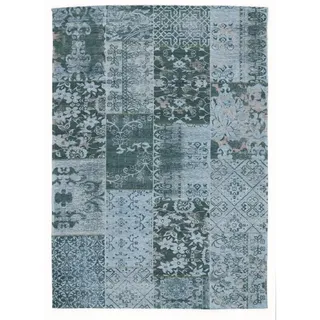 Novel Vintage-Teppich , Türkis , Textil , Patchwork , rechteckig , 40x60 cm , in verschiedenen Größen erhältlich , Teppiche und Böden, Teppiche, Webteppiche