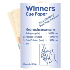 Unbekannt Profi Queue Pflege, Winners Cue-Paper (Set).Micro-Schleifpapier
