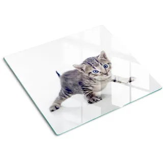 Tulup Glasplatte 60x52 cm Kleine Katze , Glas , 60x52 cm , Küchenzubehör, Schneidebretter