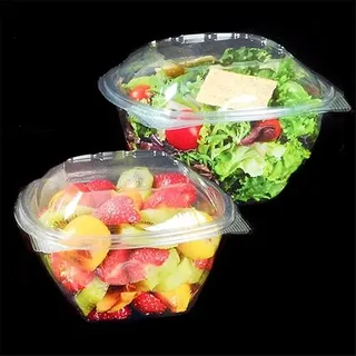 Salatschüssel Mit Deckel U. Scharnier - 375 Ml Ø 12X7,7 Cm Transparent Pet - 100 Un.
