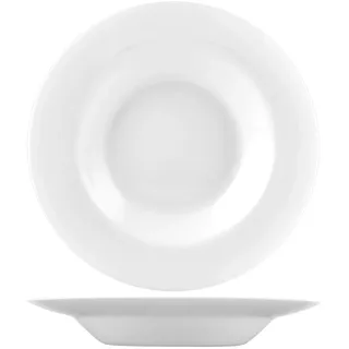 H&H Set 6 Piatti Opale Premiere Pasta Bianco Cm28