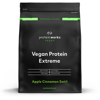 Protein Works - Vegan Protein Extreme, Zusätzliche Vitaminmischung, Veganes Proteinpulver, Pflanzlicher Protein Shake, 14 Shakes, Apfel-Zimt-Swirl, 500g