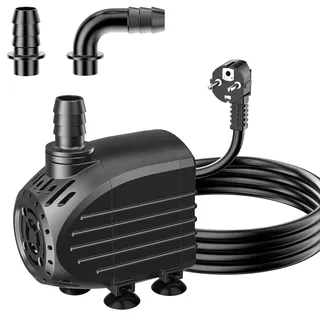 Biling Ultraleise Aquarium Pumpe 750L/H Springbrunnenpumpe mit 2m Kabel, Wasserpumpe Kompakte Brunnen Tauchpumpe für Fontänen und Wasserspiel Brunnen Teichpumpe