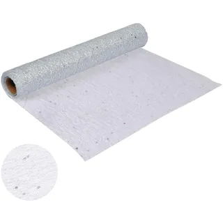 Viphome Tischläufer, Polyester 30 x 400 cm, Silber, 30 x 400