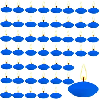 YushengTai 50 Stück Blau Schwimmkerzen, 3.5 cm Geschmacklos Schwimmkerzen Schaffen Sie Eine Atmosphäre, Wasserkerzen Für Hochzeiten, Pools, Spas, Badewannen, Valentinstagsessen(Blau)