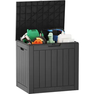 EAST OAK Auflagenbox Wasserdicht Gartenbox/Kissenbox Outdoor 117 Liter, Aufbewahrungsboxen für Garten, Balkon, Terrasse, Pool, Spielzeug Storage, Gartentruhe, Wetterfest, UV-Schutz, 58×43×53CM