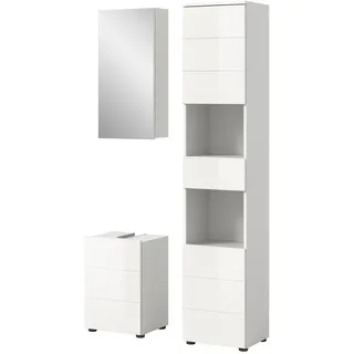 inn.furn Badmöbel-Set 3-tlg. Weiß Hochglanz